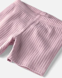 Baby Girl 2-Pack Organic Cotton Ribbed Cartwheel Shorts