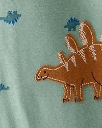 Baby Boy Dinosaur Print 100% Cotton Long-Sleeve 2-Way Zip 1-Piece Pajamas - Green