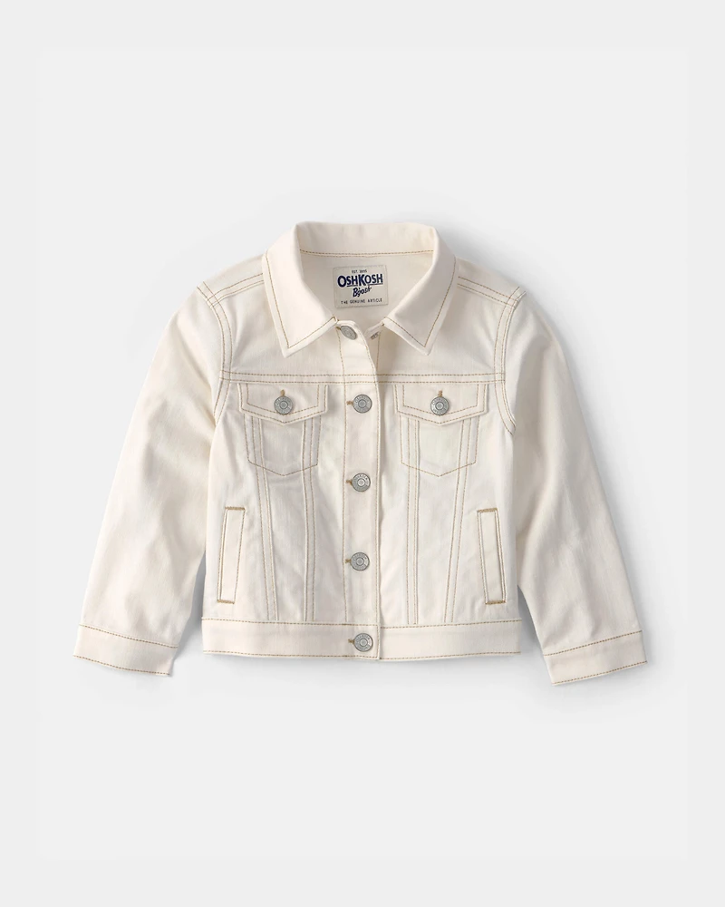 Toddler Girl Twill Jacket - Ivory