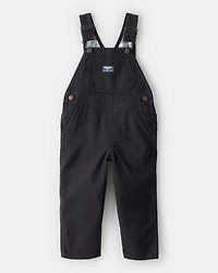 Toddler Boy Herringbone Overalls - Black
