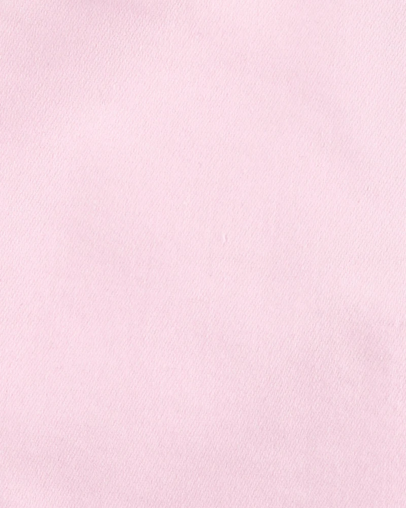 Baby Woven Embroidered Hem Pants - Pink