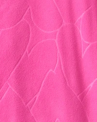 Girls Heart Fleece Long-Sleeve Loose Fit 1-Piece Pajamas - Pink