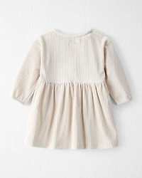 Baby Girl Recycled Ribbed Velour Dress