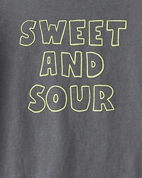 Toddler Boy Sweet and Sour Long-Sleeve Graphic Tee - Grey