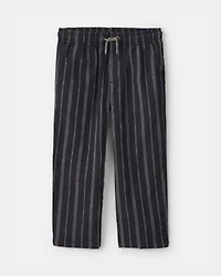 Toddler Boy Striped Pants - Black