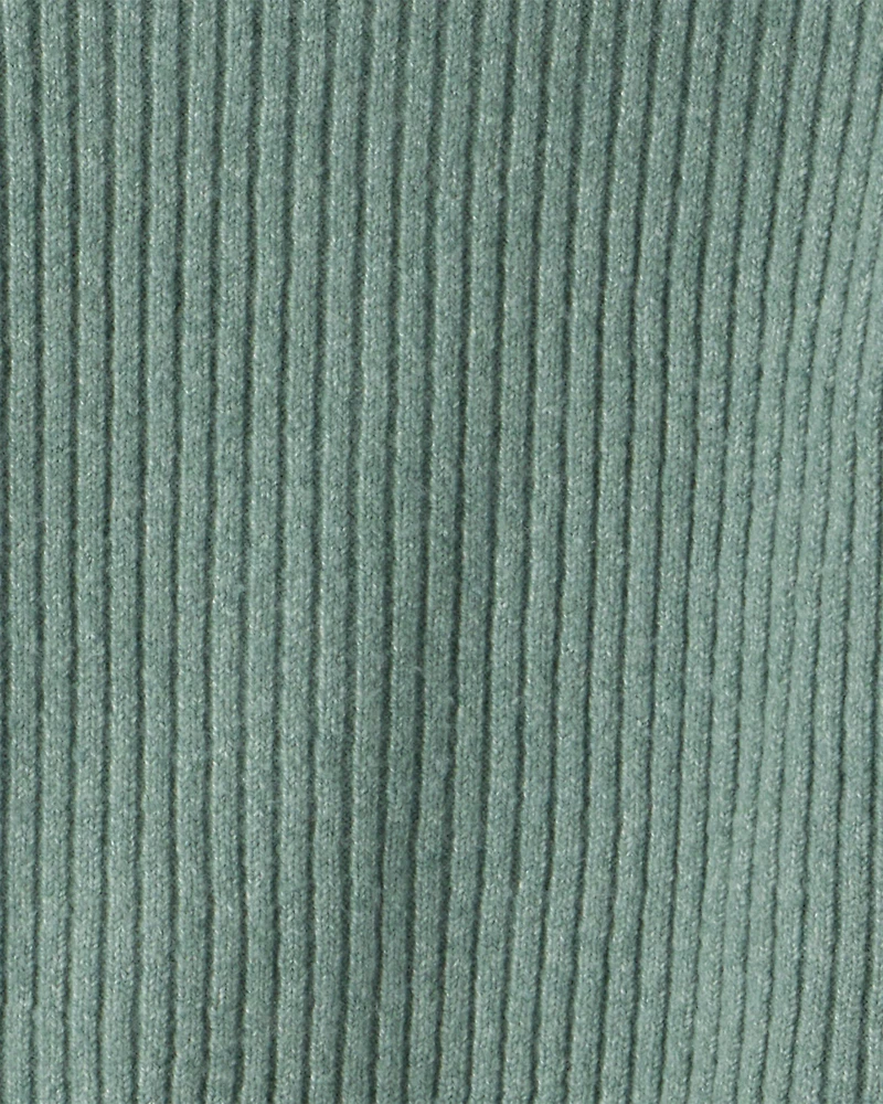 Girls 2-Piece Sweater Knit Hoodie & Flared Pants Set - Green