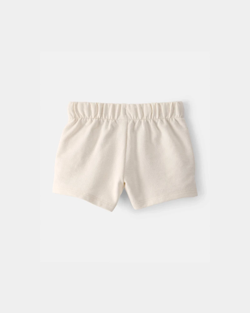 Baby Girl French Terry Shorts - Cream