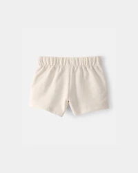 Baby Girl French Terry Shorts - Cream
