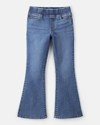 Girls Mid-Rise Denim Pull-On Bootcut Jeans - Blue