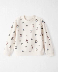 Toddler Girl Organic Cotton French Terry Sweatshirt in Berry Blossom Print