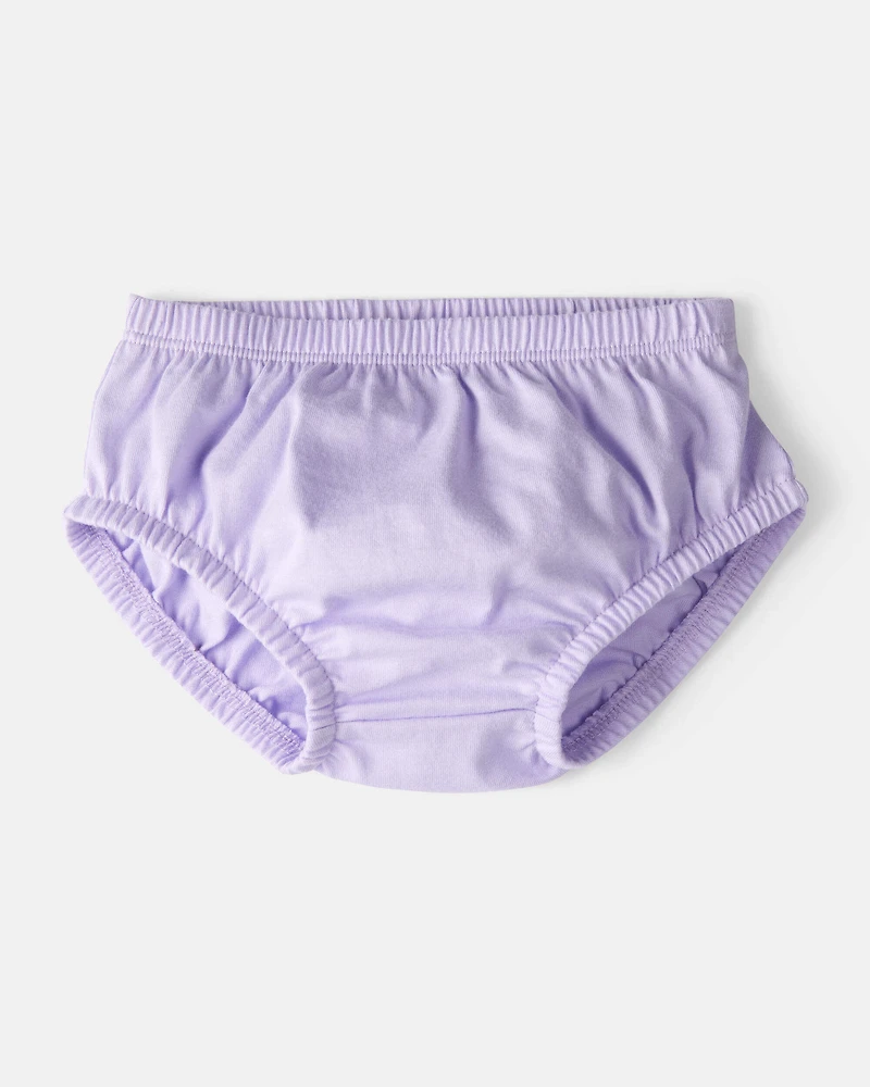 Baby Girl Bow Print Tulle Cotton Dress - Purple