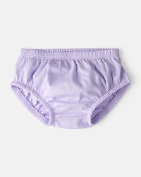 Baby Girl Bow Print Tulle Cotton Dress - Purple