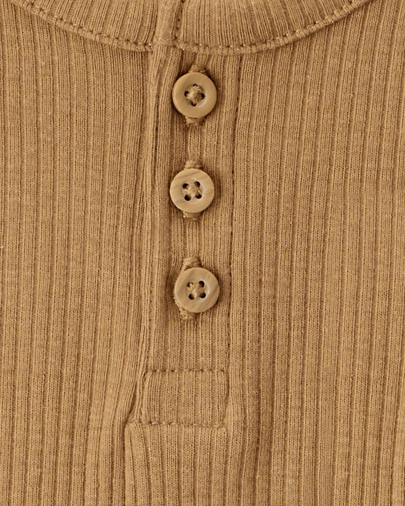 Baby Boy 5-Piece Long-Sleeve Bodysuits & Pants Set - Cream/Brown/Navy