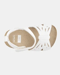 Baby Butterfly Faux Cork Sandals - White