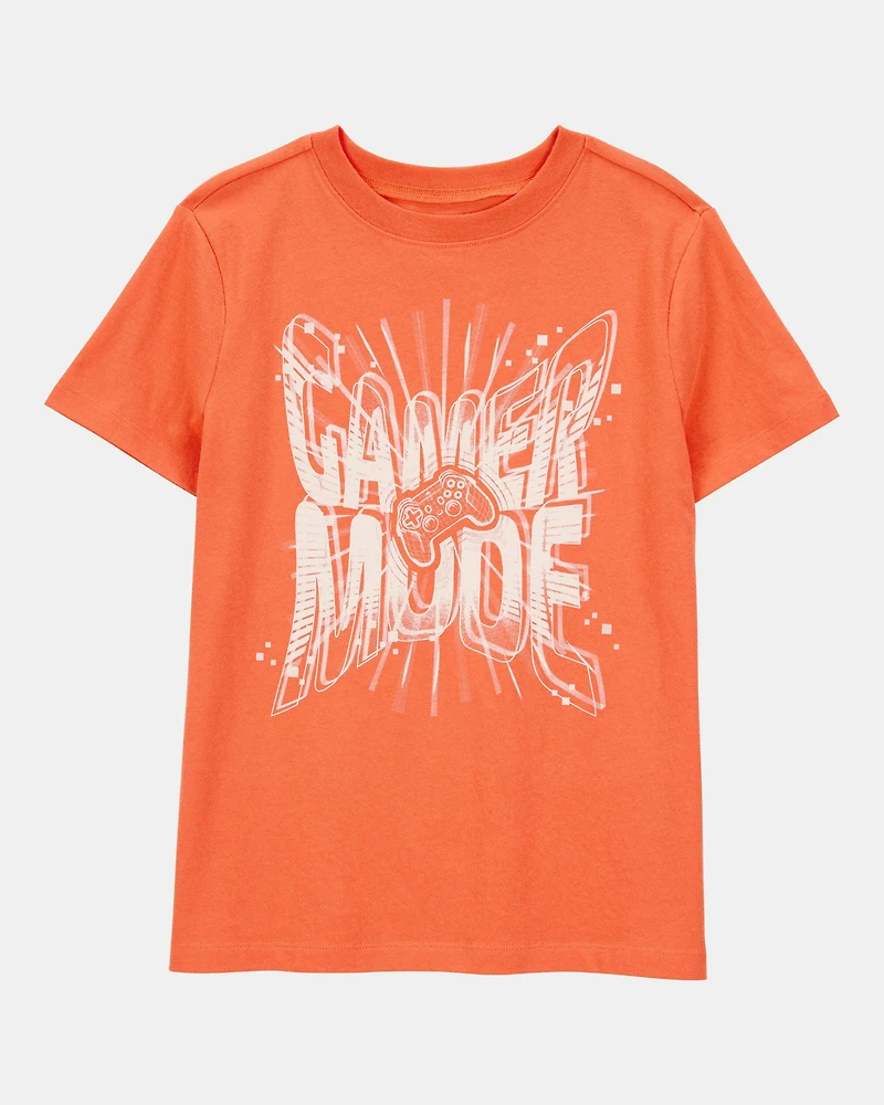 Boys Gamer Mode Short-Sleeve Graphic Tee - Orange