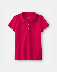 Girls 2-Pack Uniform Piqué Polo Shirts - Red