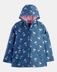Girls Color Changing Rain Jacket - Navy