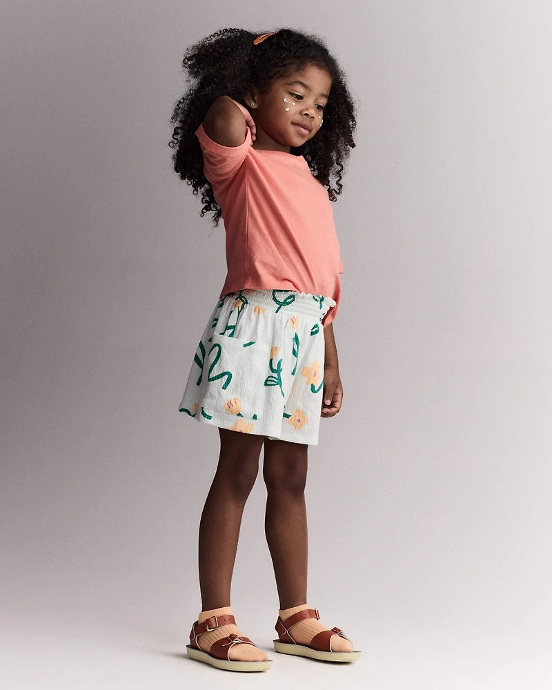 Toddler Rolled Cuff Tee - Coral