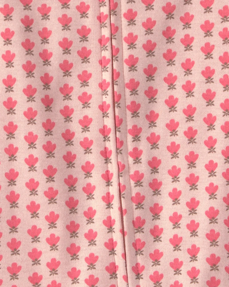 Baby Girl Organic Cotton 1-Piece Pajama in Pink Floral