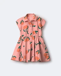 Toddler Girl Avenue Twirl™ Dress in Clementine Grove Print - Light Pink