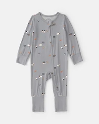 Baby Halloween Farm PurelySoft™ 2-Way Zip Sleep & Play Pajamas - Grey