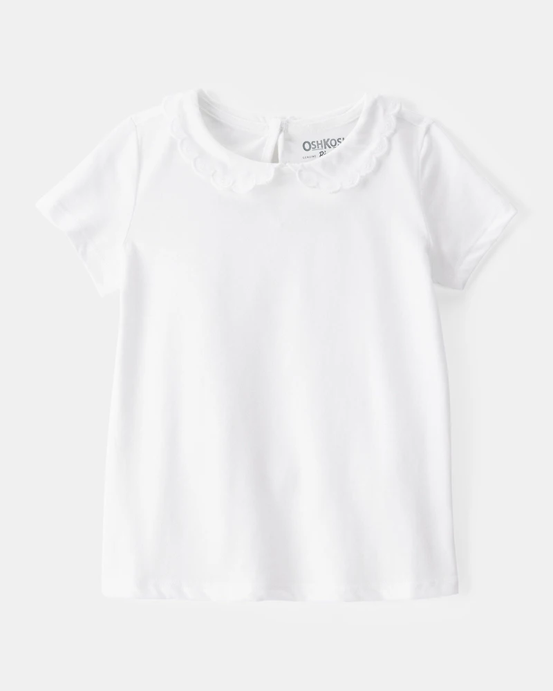 Toddler Scalloped Collar Short-Sleeve Top