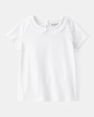 Toddler Scalloped Collar Short-Sleeve Top