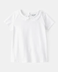Toddler Scalloped Collar Short-Sleeve Top