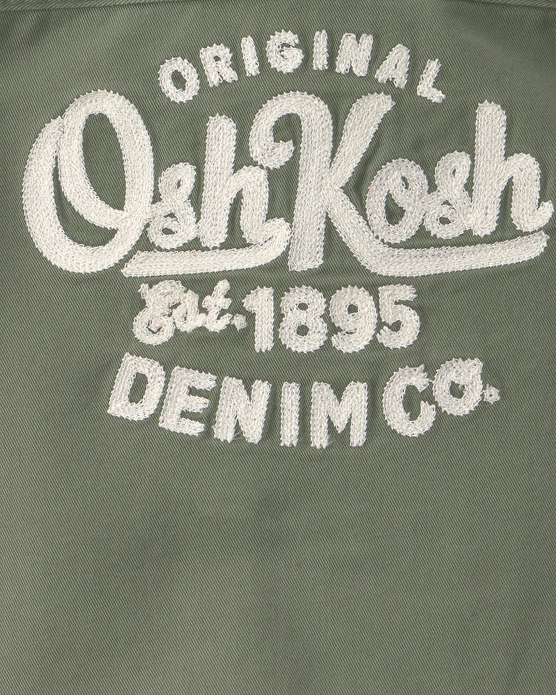 Baby Boy OshKosh Logo Short-Sleeve Button-Down Shirt - Green