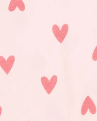 Kid Heart Print Short-Sleeve Fashion Top - Pink