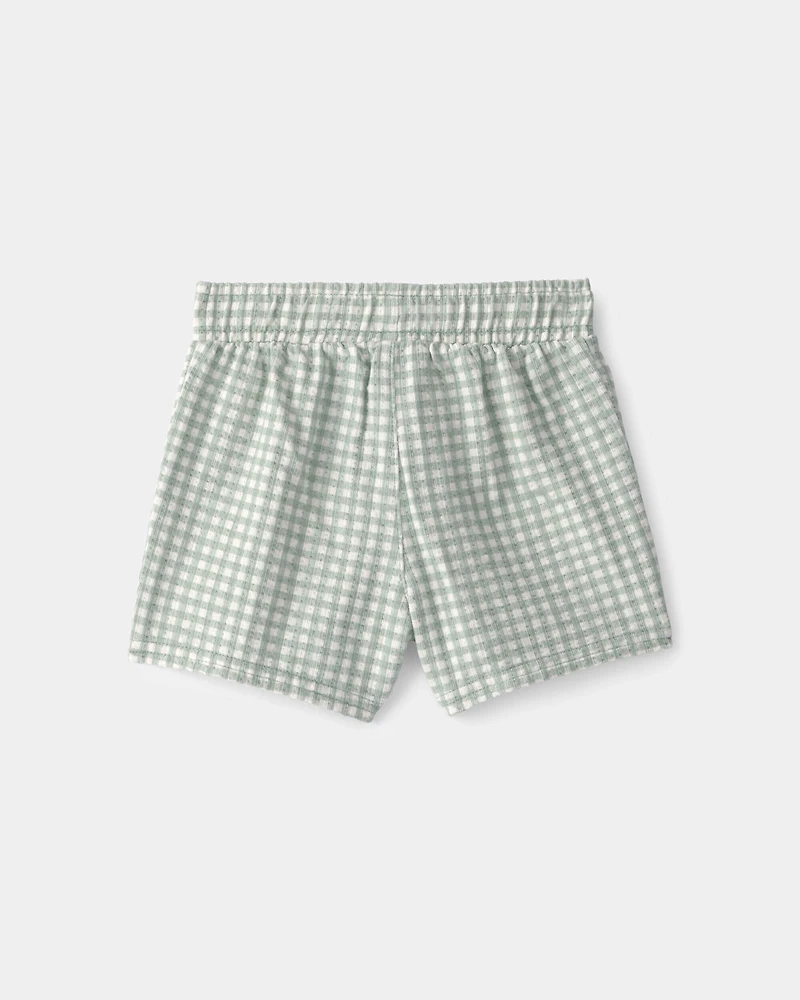 Baby 2-Piece Gingham Top & Short Set - Green