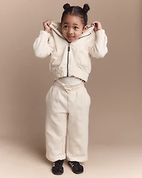 Toddler Girl Zip-Up Hoodie - Cream