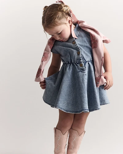 Toddler Girl Avenue Twirl™ Dress in Denim - Blue