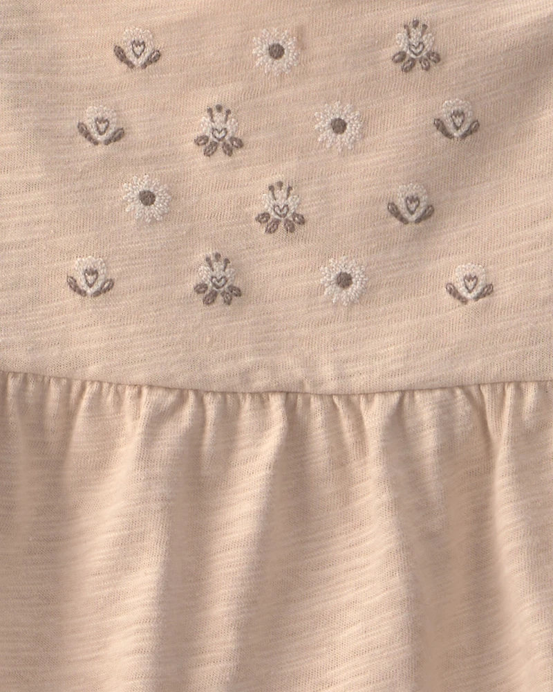 Toddler Girl 2-Piece Floral Sleeveless Top & Pant Set - Cream