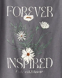 Girls Wildflower Short-Sleeve Graphic Tee - Grey