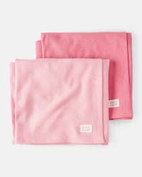 Baby 2-Pack Waffle Knit Blankets - Pink