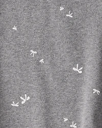 Toddler Girl 2-Pack Bow Print Cotton Long-Sleeve Tops - Grey/White