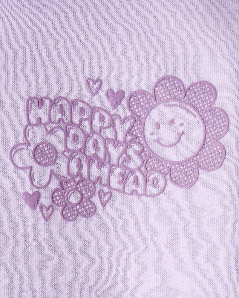 Baby Girl 2-Piece DayDream Fleece Flower Graphic Long-Sleeve Hoodie & Pant Set - Purple