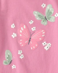 Toddler Girl Butterfly Graphic Tee - Pink