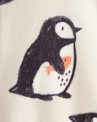 Toddler Boy Penguin DreamPlush Long-Sleeve Snug Fit 1-Piece Pajamas - White