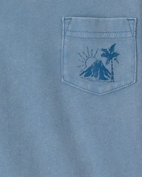 Baby Boy Tropical Island Pocket Tee - Blue