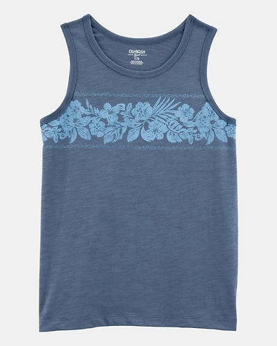 Boys Tropical Print Tank - Blue