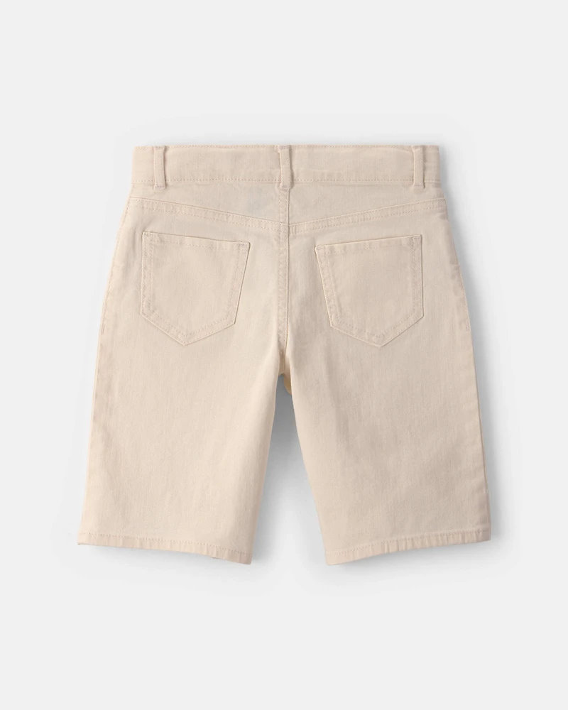 Girls Twill Baggy Shorts - Cream