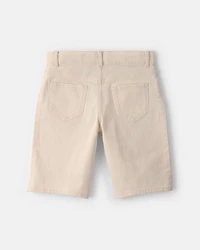 Girls Twill Baggy Shorts - Cream