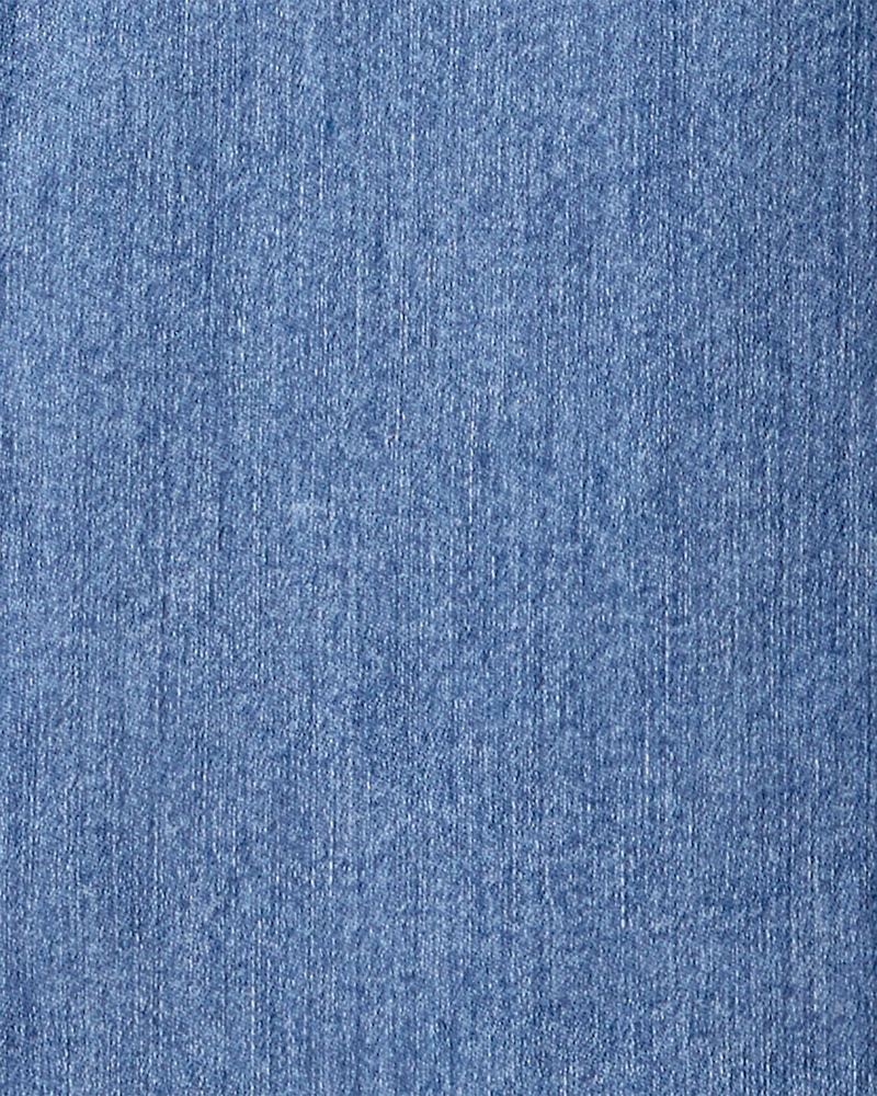 Girls Mid-Rise Denim Pull-On Jeans - Blue