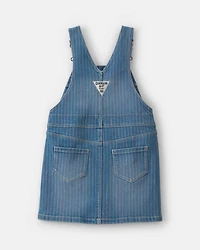 Toddler Girl Rainbow Stripe Denim Skirtall - Medium Wash