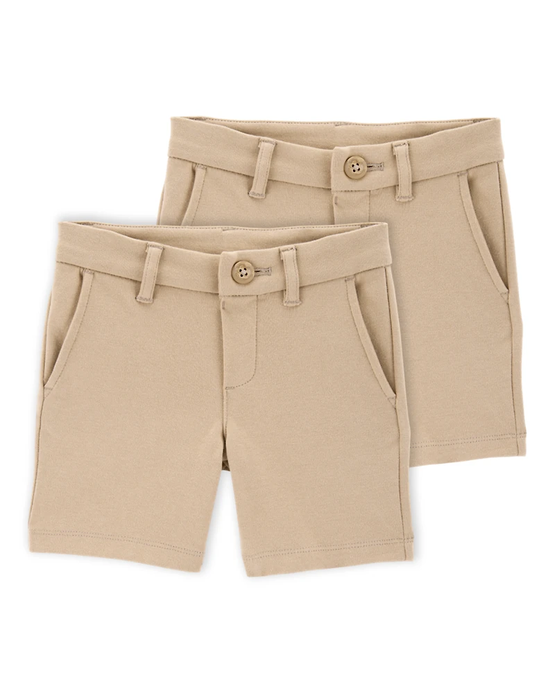 Toddler -Pack Ponte Knit Uniform Shorts