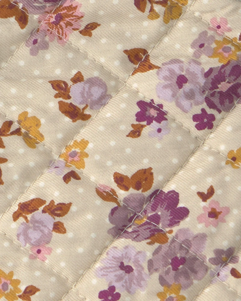 Baby Girl Floral Vest - Cream