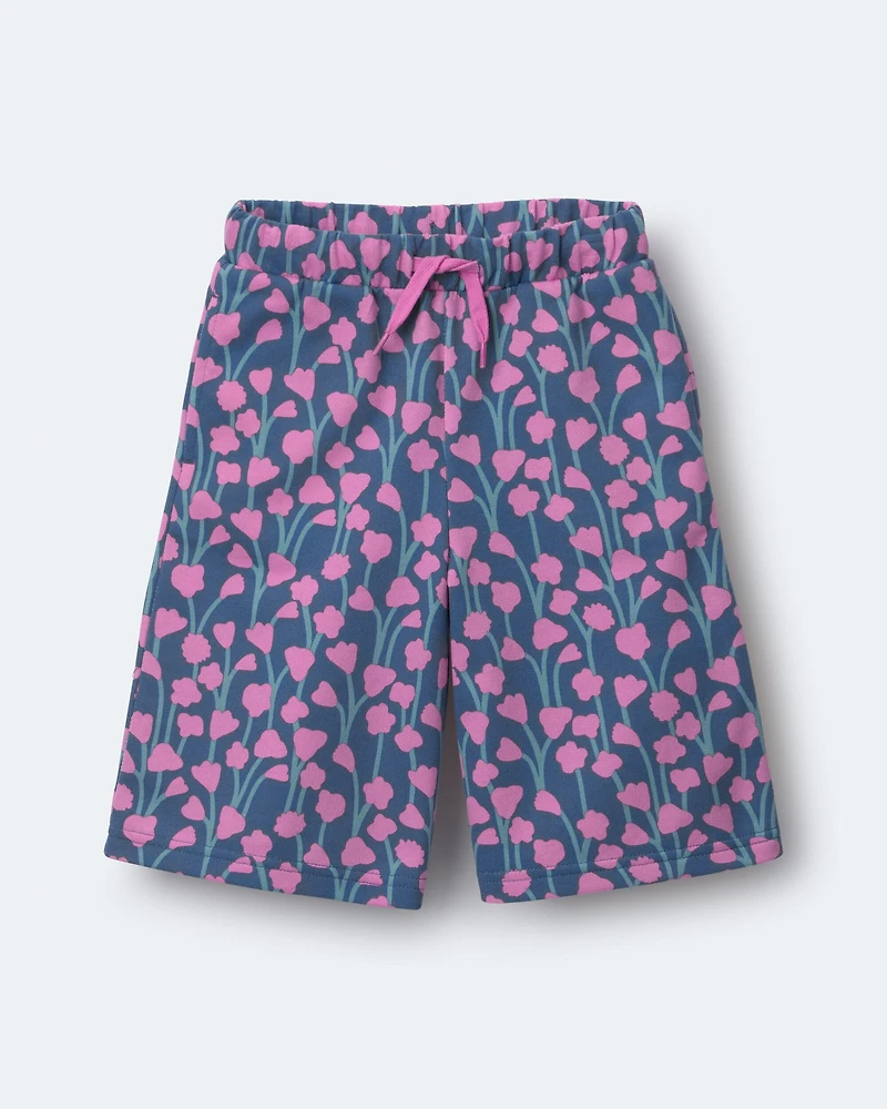 Toddler Girl Wide-Leg Pants in Wildflowers - Blue/Purple