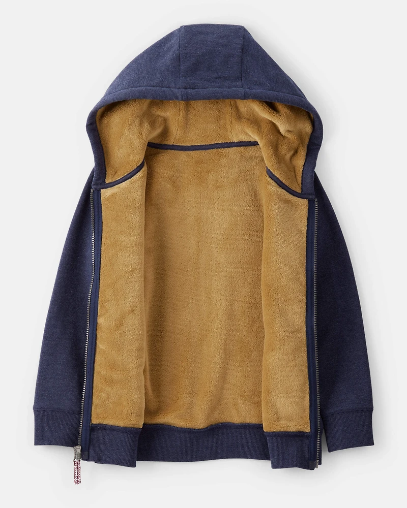 Boys Hooded Zip-Up Jacket - Navy